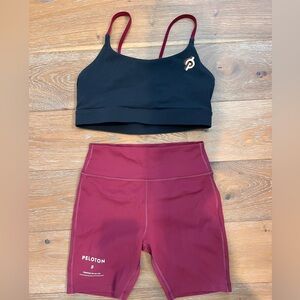 Peloton matching set- maroon Large top, Med bottom